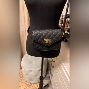 Quilted Black Belt Bag